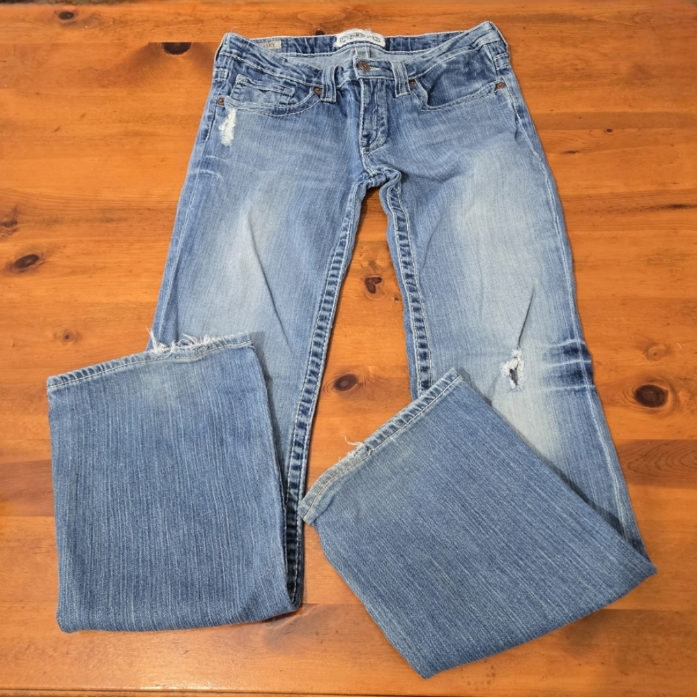 Big Star Casey K Low Rise Fit Jeans Straight Leg Denim Stretch Womens Size 28R